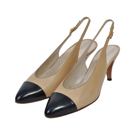 chanel slingback tan shoes|chanel slingback price euro.